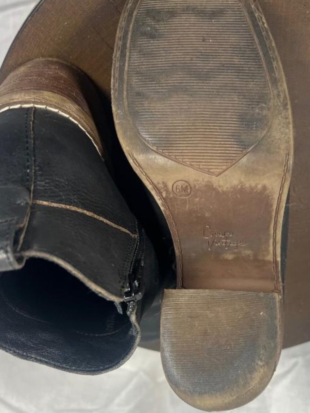 Crown Vintage Hashel Ankle Boots in Black Leather - Size 6 - Picture 7 of 9